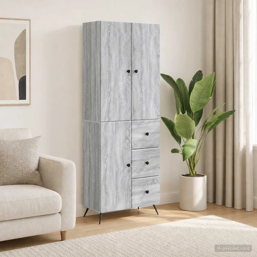 Ensemble de Meubles 2 pcs Sonoma gris Bois d'ingénierie