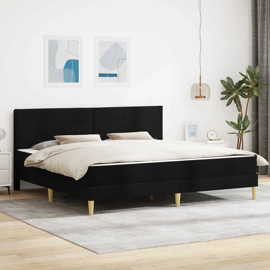 Cadre de lit Noir 200 x 200 cm Polyester