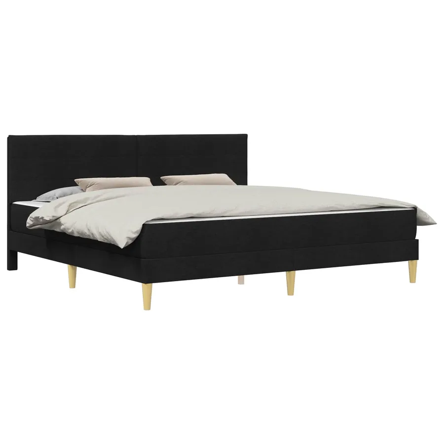 Cadre de lit Noir 200 x 200 cm Polyester - 2