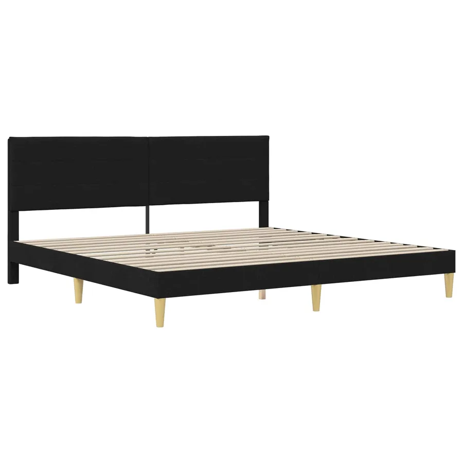 Cadre de lit Noir 200 x 200 cm Polyester - 4