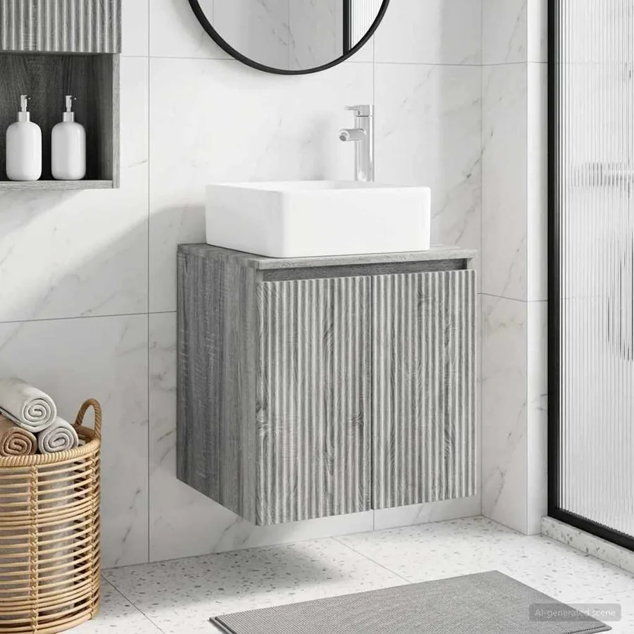 Vanité de lavabo mural Sonoma gris 49,5 x 41 x 63 cm