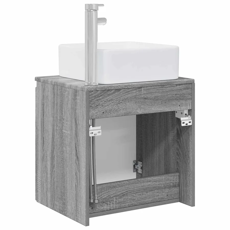 Vanité de lavabo mural Sonoma gris 49,5 x 41 x 63 cm - 5