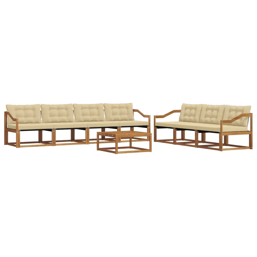 Ensemble de canapés d'extérieur 8 pcs Naturel et Beige - 2