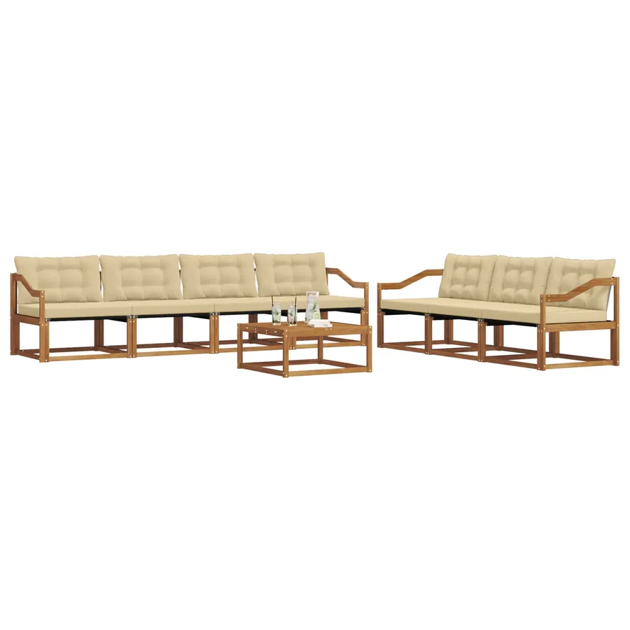Ensemble de canapés d'extérieur 8 pcs Naturel et Beige - 3