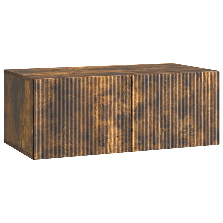 Meuble TV mural Chêne fumé 78,5 x 41 x 30 cm Bois d'ingénierie - 2