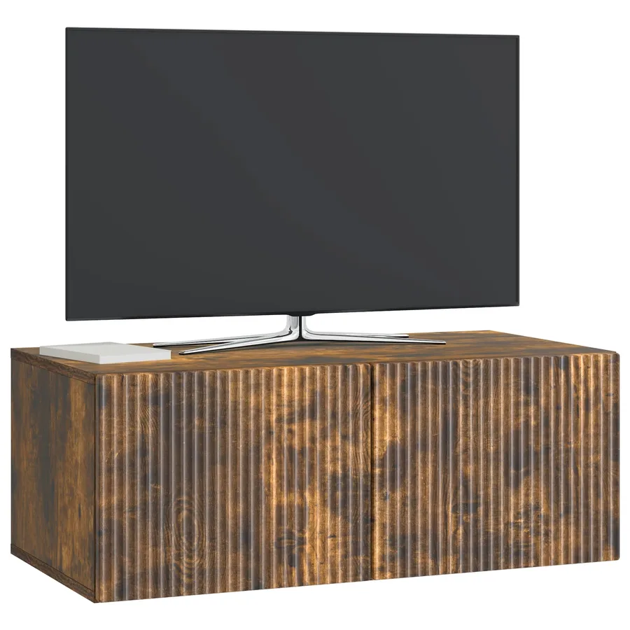 Meuble TV mural Chêne fumé 78,5 x 41 x 30 cm Bois d'ingénierie - 3