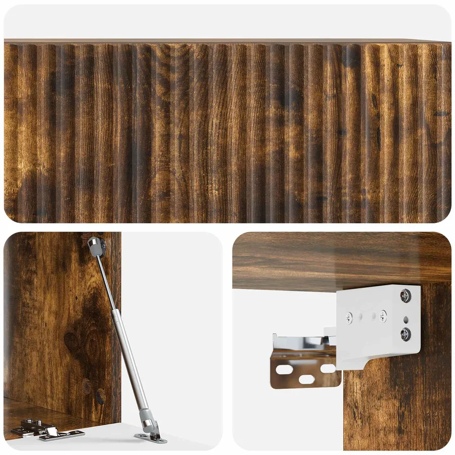 Meuble TV mural Chêne fumé 78,5 x 41 x 30 cm Bois d'ingénierie - 9