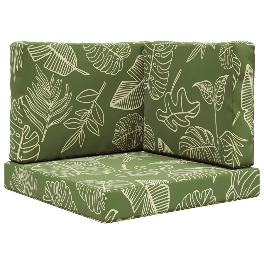 Coussin de canapé d'extérieur 3 pcs Modèle feuille Polyester - 2