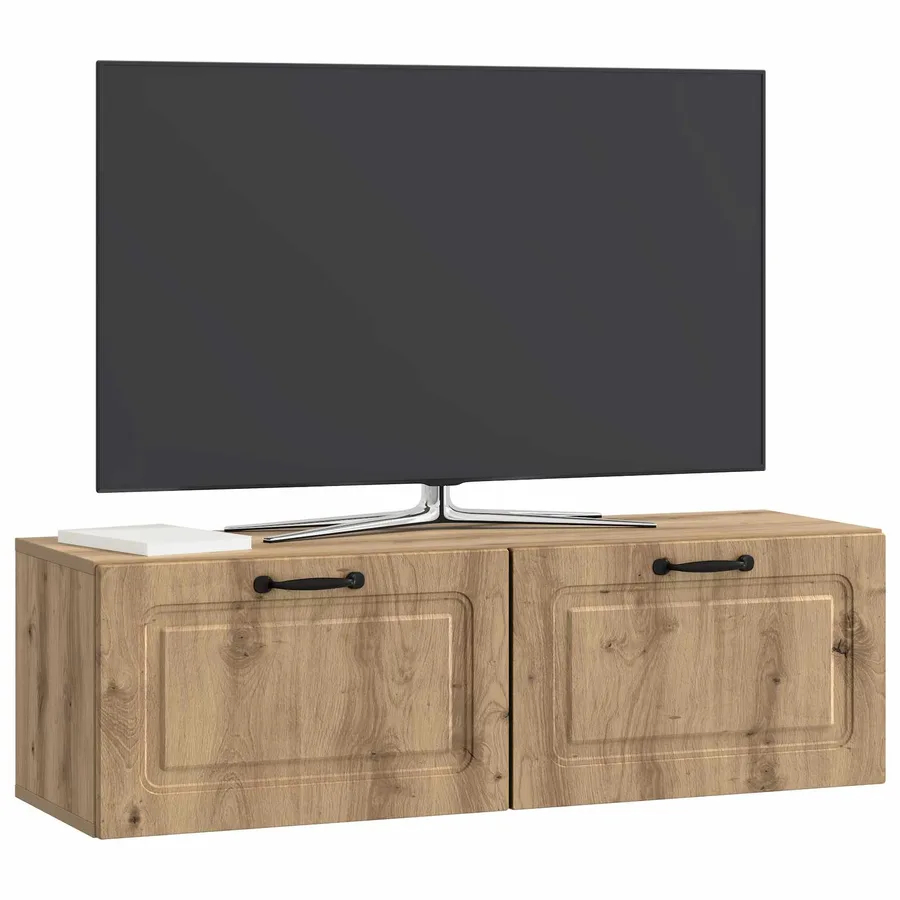 Meuble TV mural 98 x 31 x 30 cm Chêne artisanal - 3