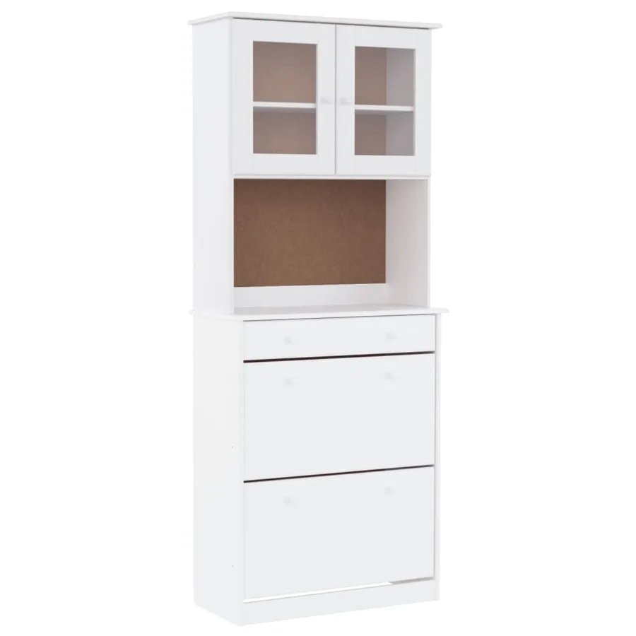 Buffet ALTA blanc 77x35x188 cm bois massif de pin - 2