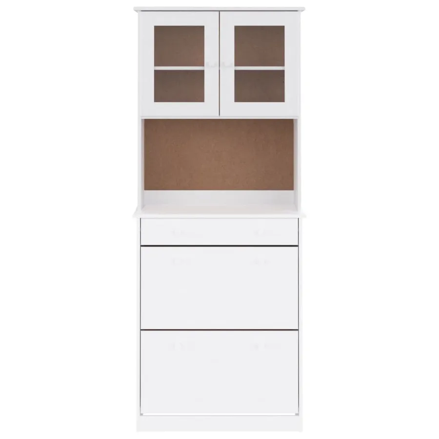 Buffet ALTA blanc 77x35x188 cm bois massif de pin - 3