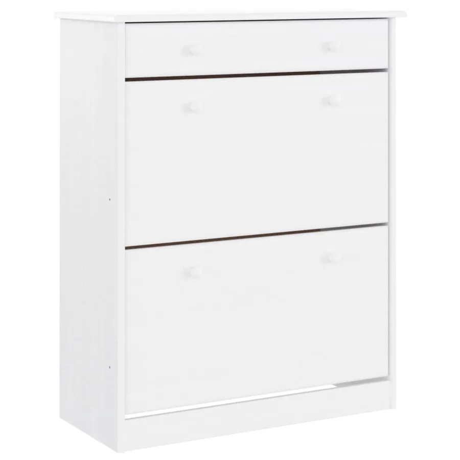 Buffet ALTA blanc 77x35x188 cm bois massif de pin - 9
