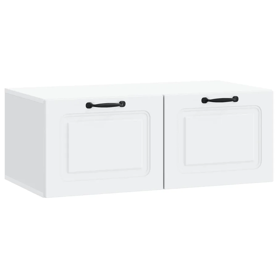 Meuble TV mural Blanc 78,5 x 41 x 30 cm Bois d'ingénierie - 2
