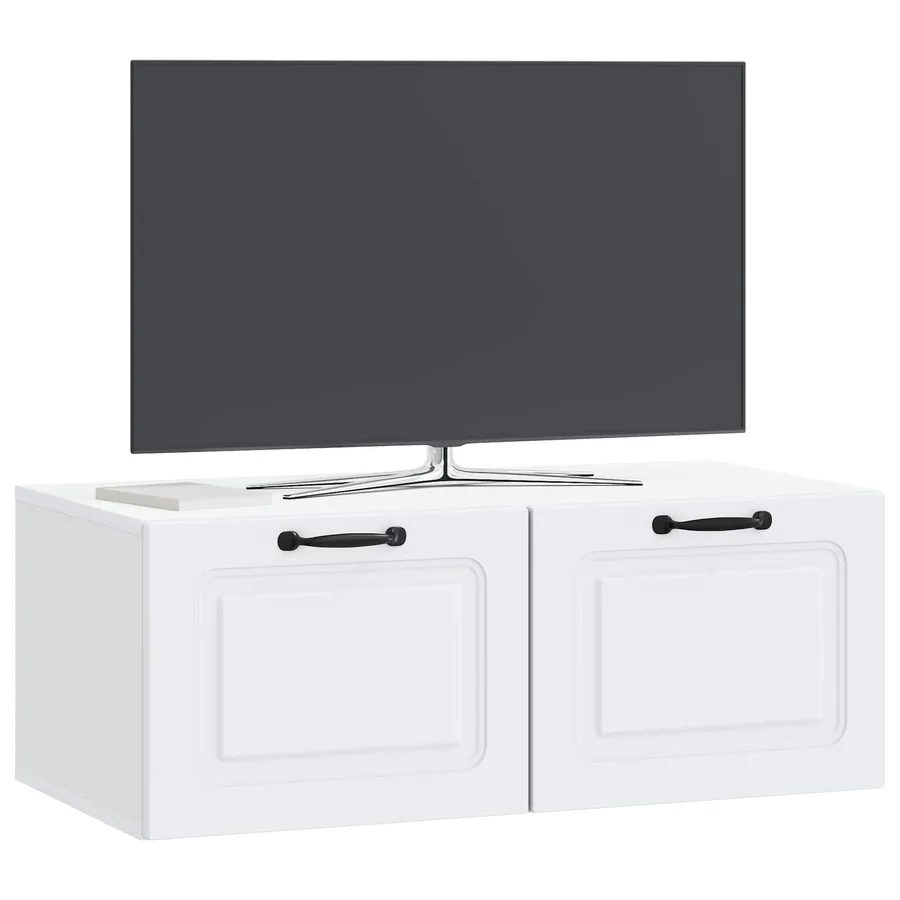 Meuble TV mural Blanc 78,5 x 41 x 30 cm Bois d'ingénierie - 3