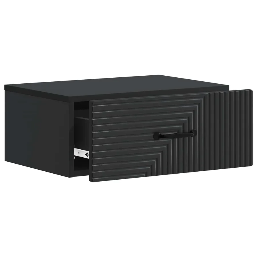 Cabinet de chevet mural 2 pcs Noir 49 x 34,5 x 20 cm - 6