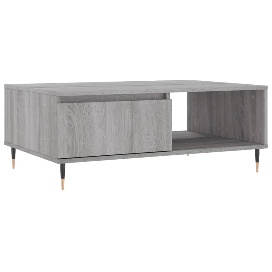 Table basse sonoma gris 90x60x35 cm bois d'ingénierie - 2