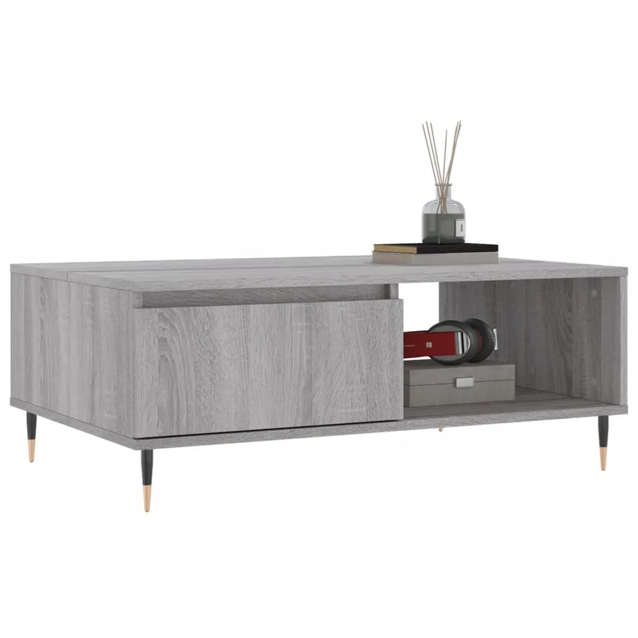 Table basse sonoma gris 90x60x35 cm bois d'ingénierie - 3