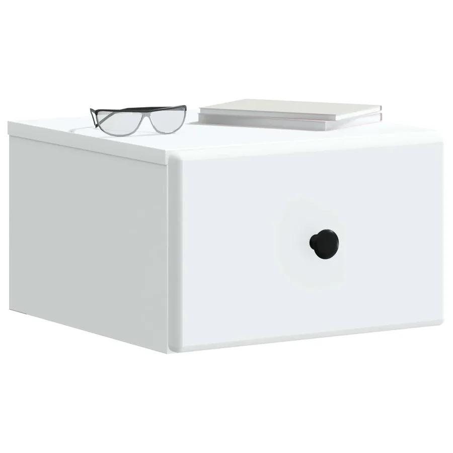 Cabinet de chevet mural avec tiroir Blanc 34,5 x 33 x 20 cm - 3