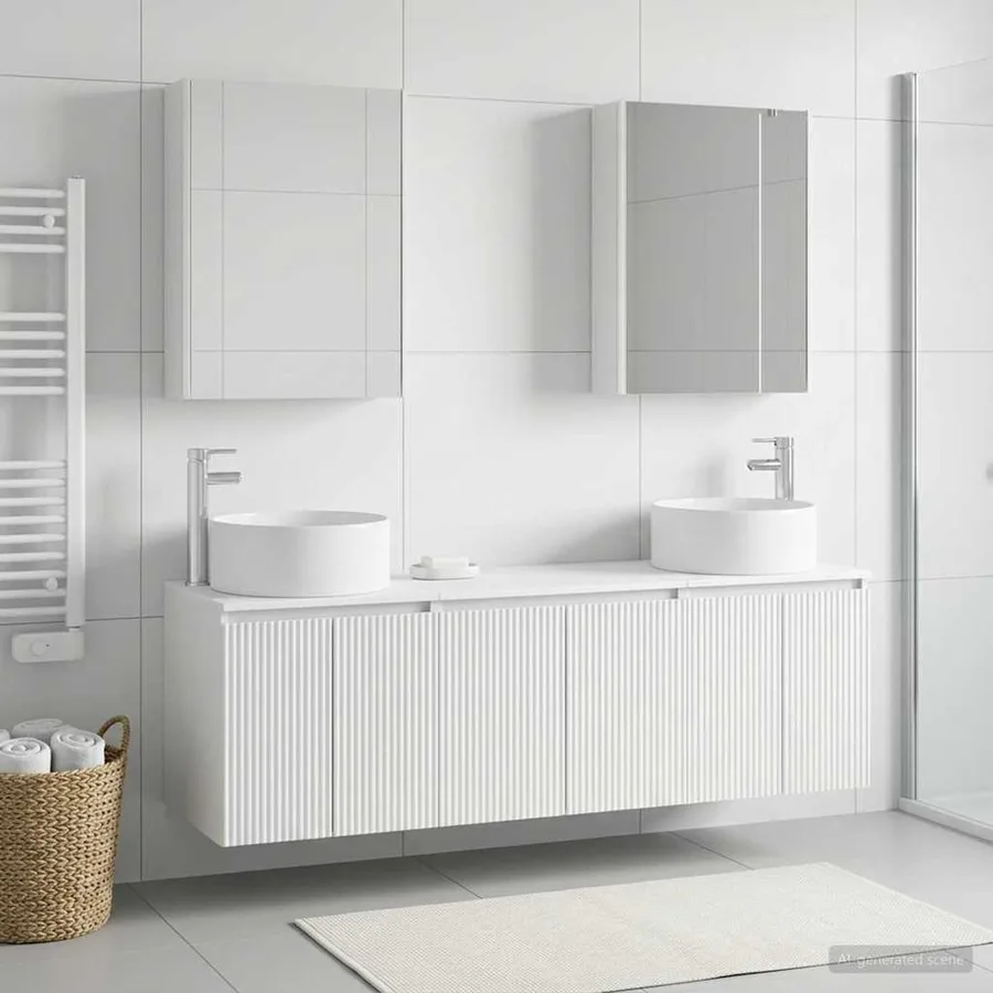 Ensemble d'armoire de salle de bain 5 pcs Blanc - 4