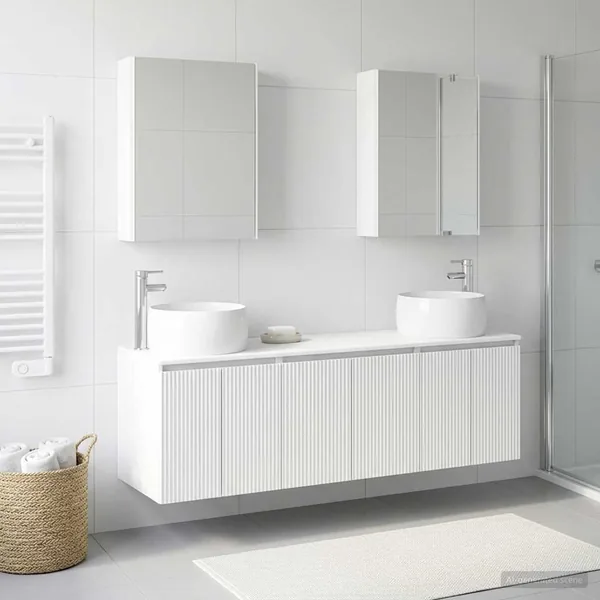 Ensemble d'armoire de salle de bain 5 pcs Blanc