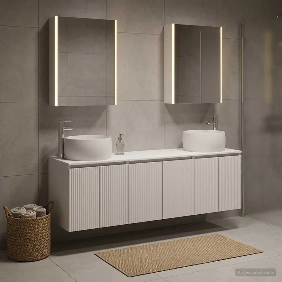 Ensemble d'armoire de salle de bain 5 pcs Blanc - 4