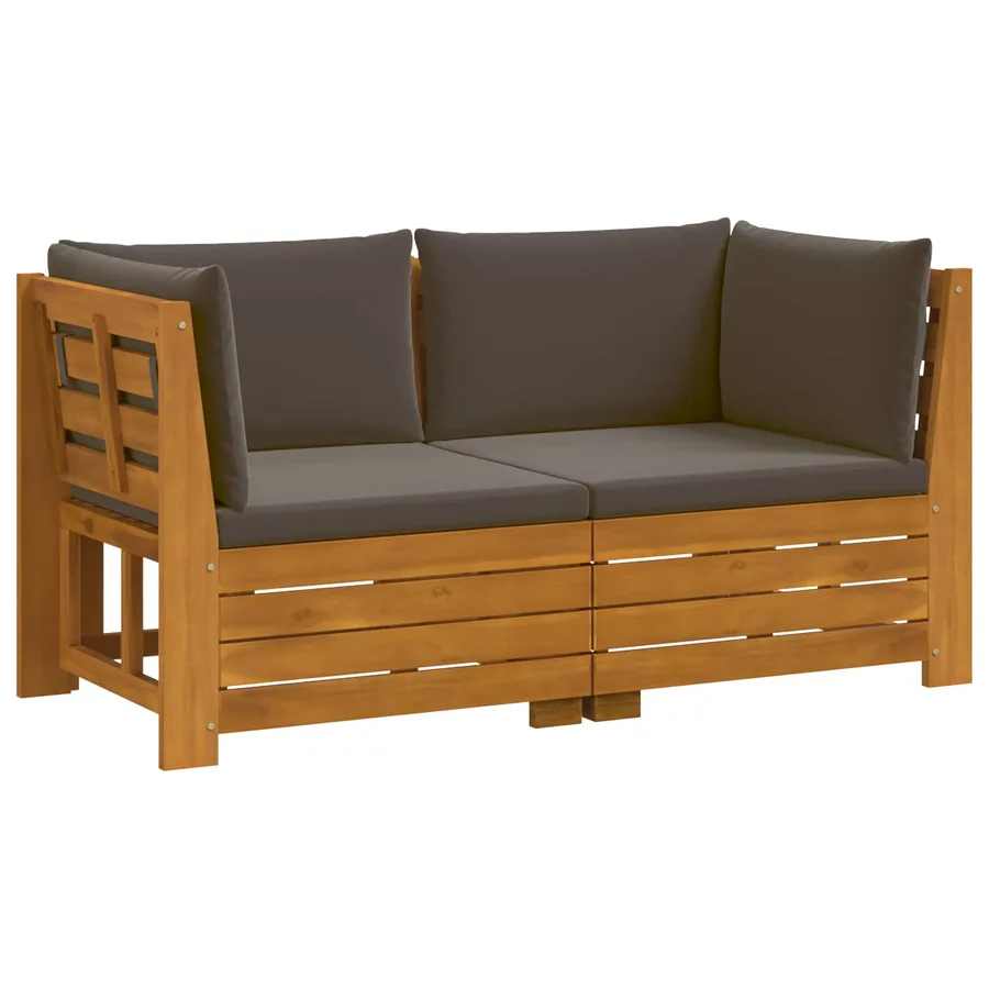 Ensemble de canapés d'extérieur avec coussin 2 Pièce Marron - 2