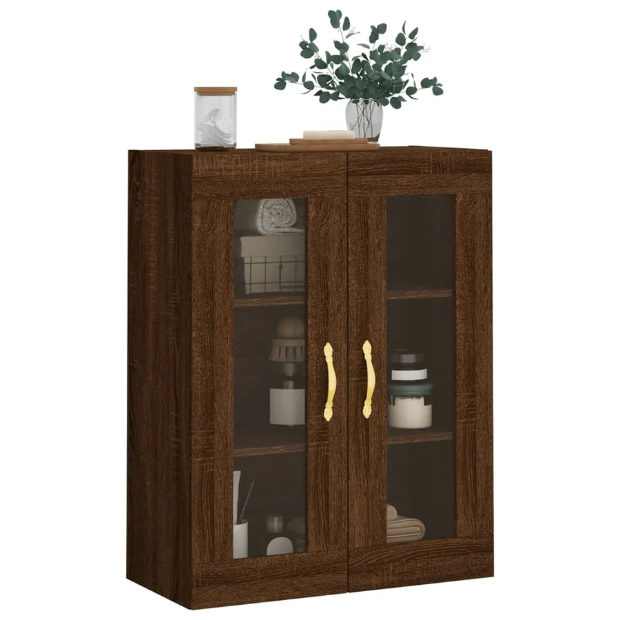 Armoire murale chêne marron 69,5x34x90 cm - 4