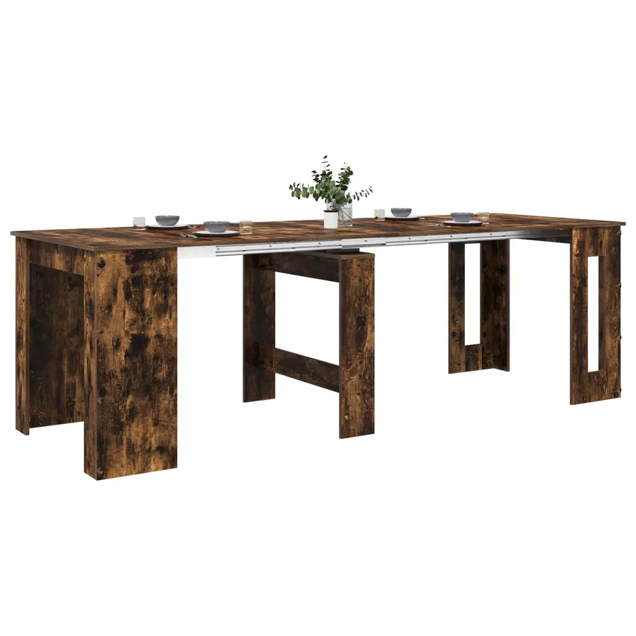 Table à dîner 240 x 85 x 75 cm Bois d'ingénierie Chêne fumé - 3