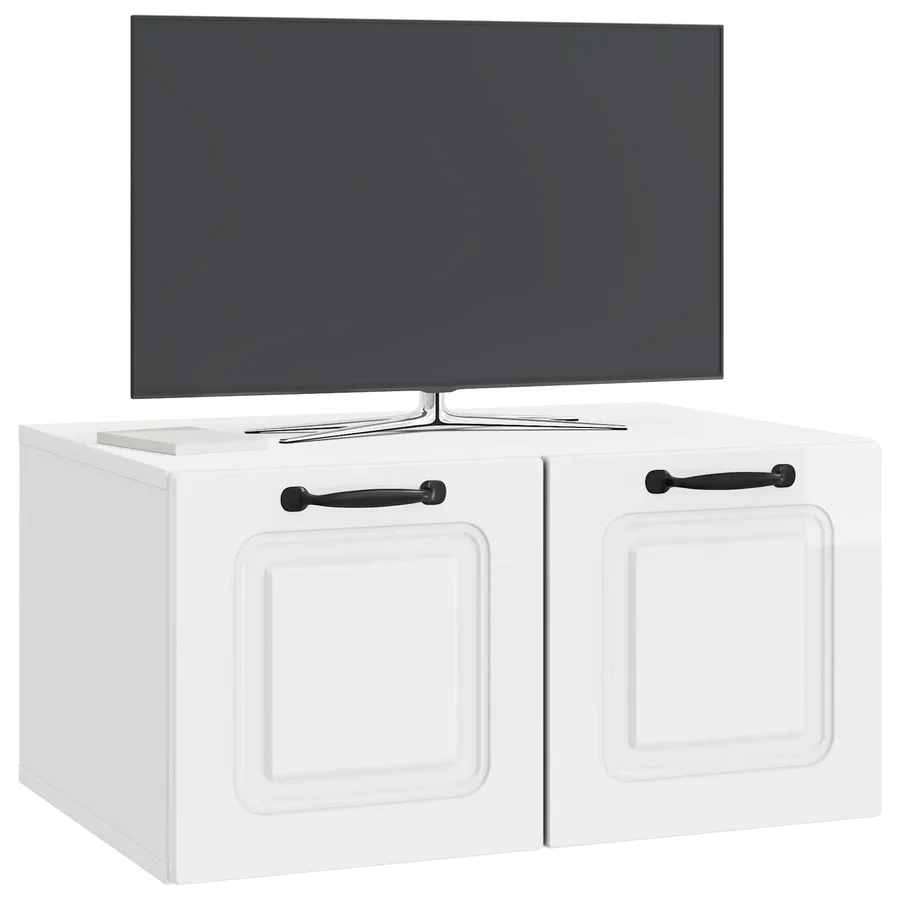 Meuble TV mural Montage mural Blanc brillant 59,5 x 41 x 30 cm - 3