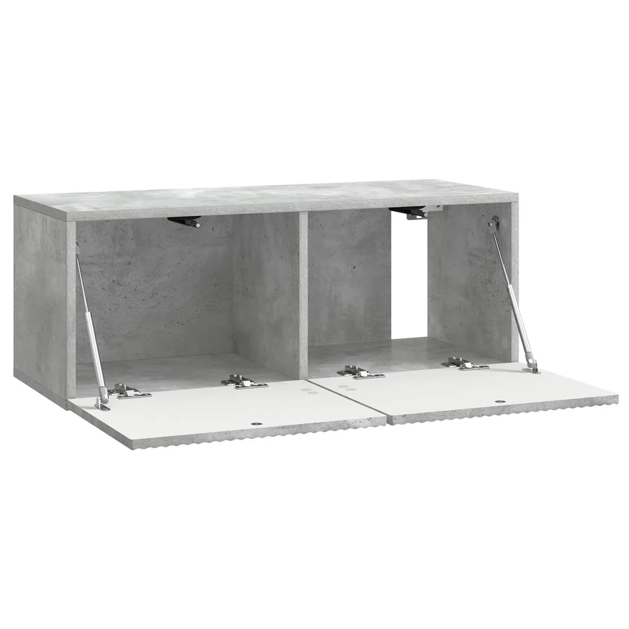 Meuble TV mural Gris béton 78,5 x 31 x 30 cm Bois d'ingénierie - 5