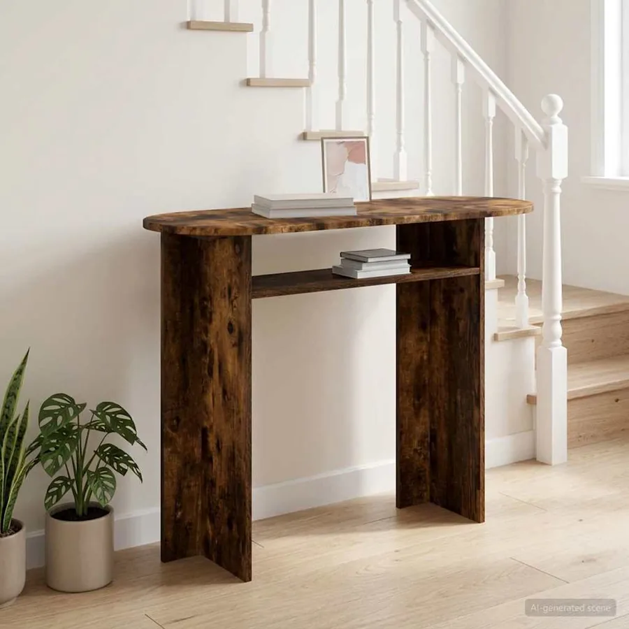 Table console Chêne fumé 100 x 39,5 x 75 cm Bois d'ingénierie