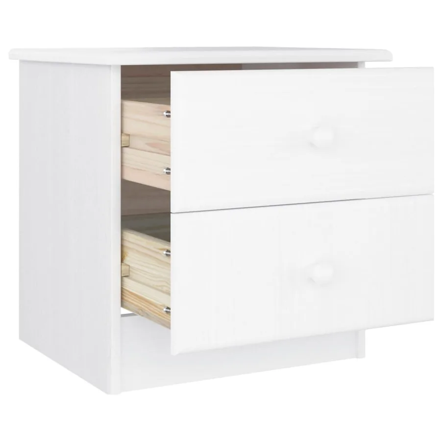 Table de chevet ALTA blanc 41x35x41 cm bois de pin massif - 4