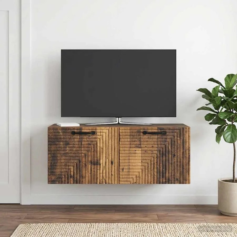 Meuble TV mural Bois ancien 78,5 x 31 x 30 cm Bois d'ingénierie - 4