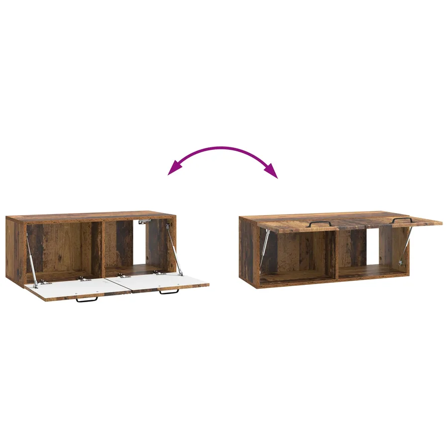 Meuble TV mural Bois ancien 78,5 x 31 x 30 cm Bois d'ingénierie - 8