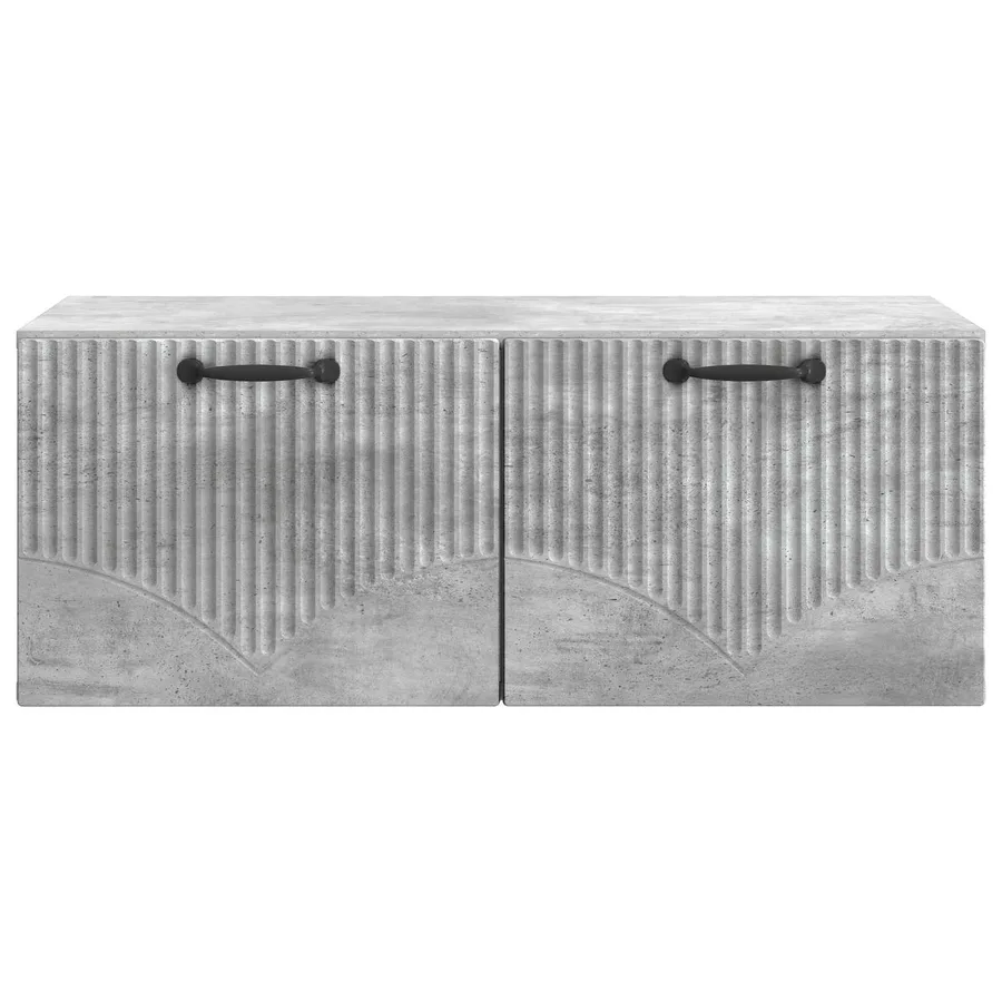 Meuble TV mural Gris béton 78,5 x 41 x 30 cm Bois d'ingénierie - 6