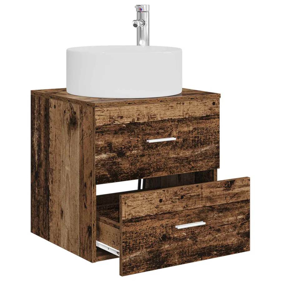 Vanité de lavabo mural Bois ancien 49,5 x 44,5 x 65,5 cm - 3
