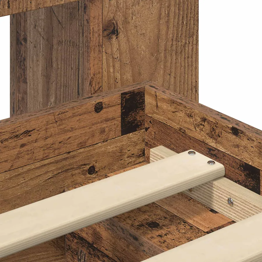 Cadre de lit avec rangement Bois ancien 90 x 190 cm - 7