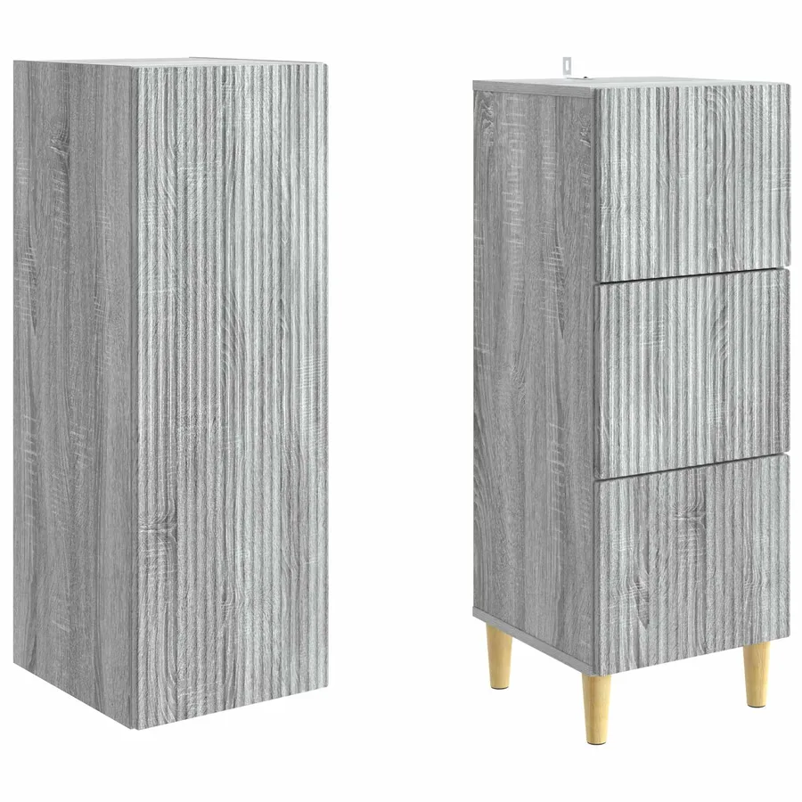 Ensemble de Meubles 2 pcs Sonoma gris 33 x 34,5 x 90 cm - 4