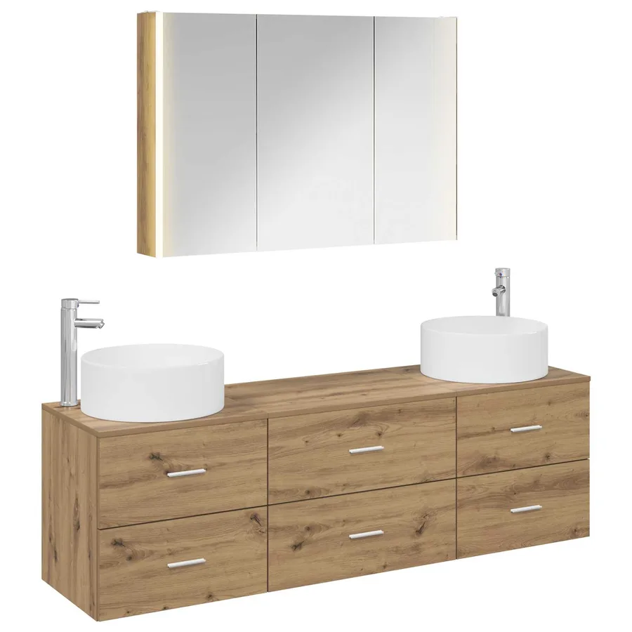 Ensemble de mobilier de salle de bain 4 pc Chêne artisanal - 2