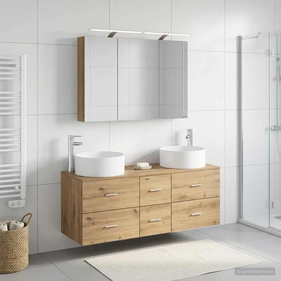 Ensemble de mobilier de salle de bain 4 pc Chêne artisanal - 4