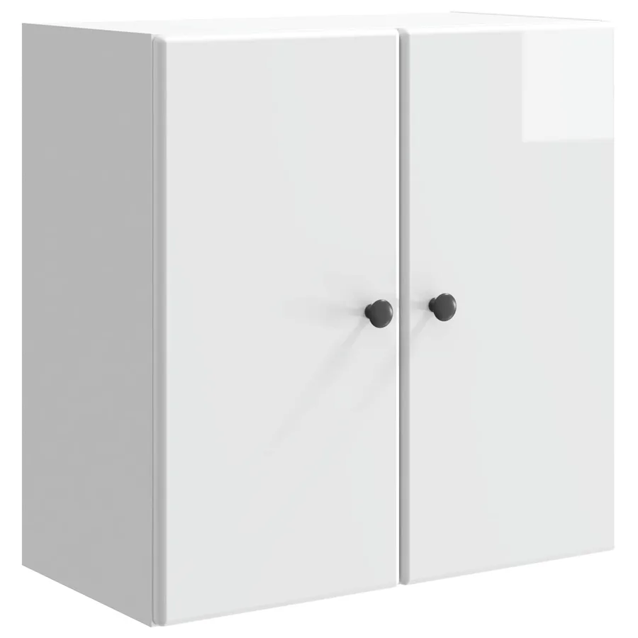 Armoire Murale Blanc brillant 59 x 31 x 60 cm Bois d'ingénierie - 2