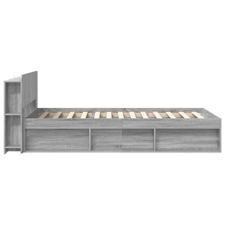 Cadre de lit avec rangement Sonoma gris 100 x 200 cm - 4