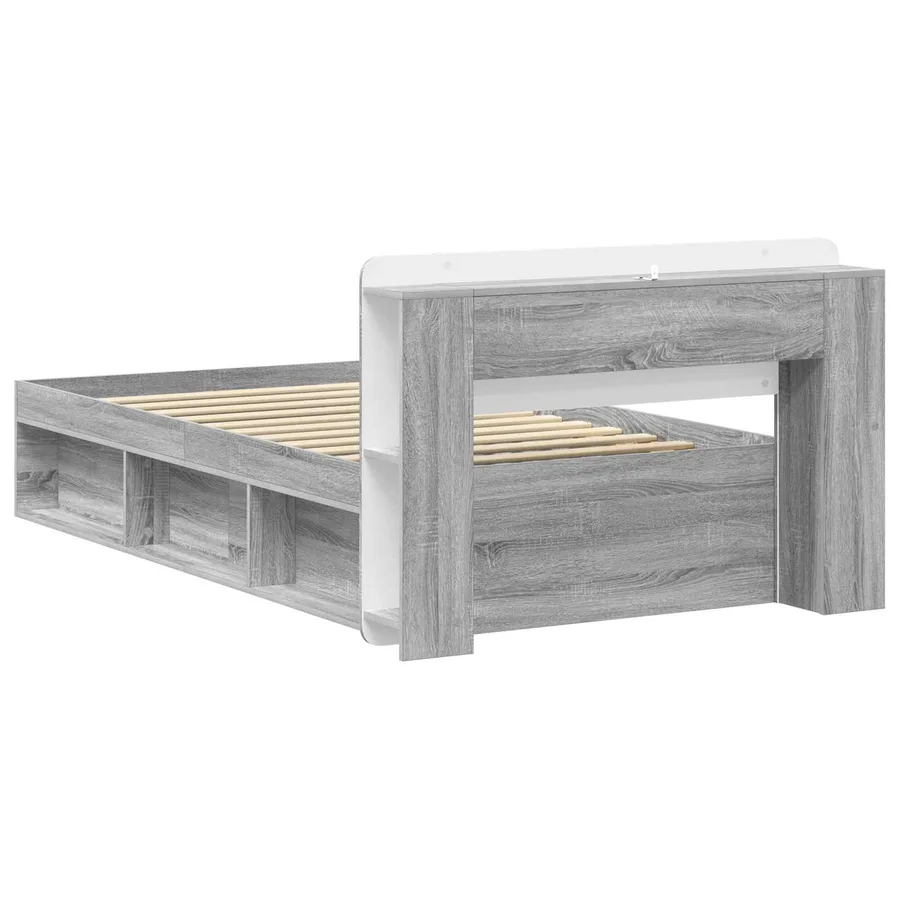 Cadre de lit avec rangement Sonoma gris 100 x 200 cm - 5