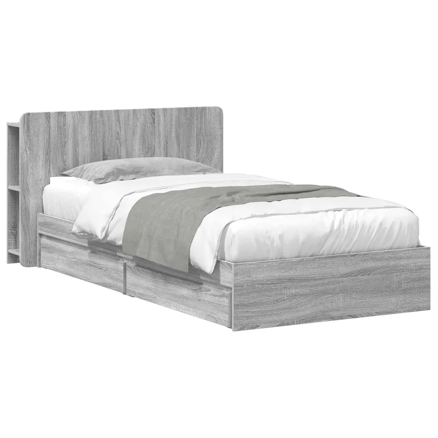 Cadre de lit avec rangement Sonoma gris 100 x 200 cm - 2