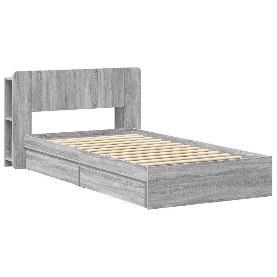Cadre de lit avec rangement Sonoma gris 100 x 200 cm - 3