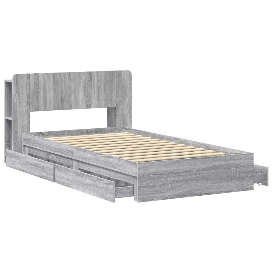 Cadre de lit avec rangement Sonoma gris 100 x 200 cm - 4