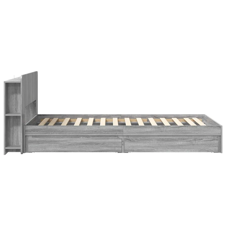 Cadre de lit avec rangement Sonoma gris 100 x 200 cm - 5