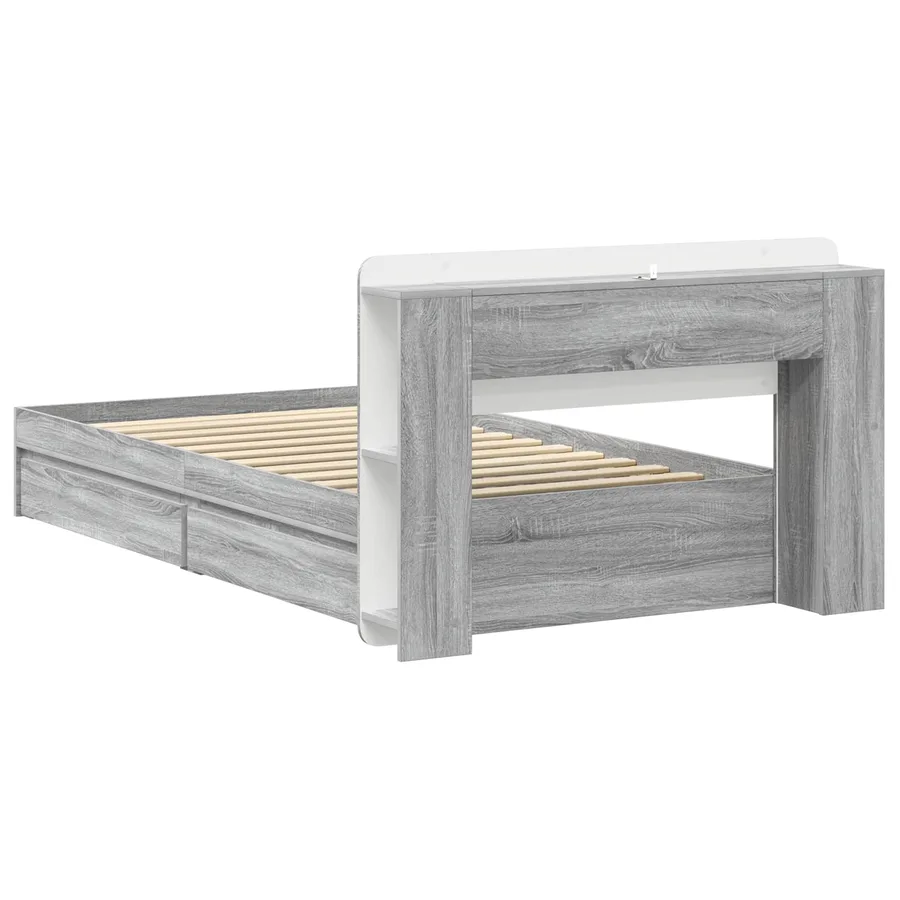 Cadre de lit avec rangement Sonoma gris 100 x 200 cm - 6