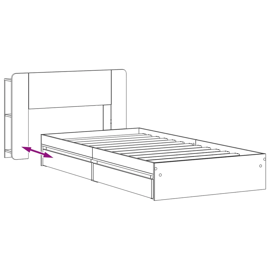 Cadre de lit avec rangement Sonoma gris 100 x 200 cm - 9
