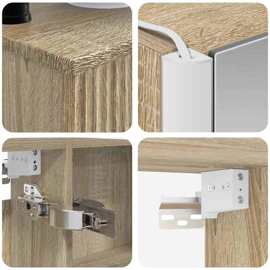 Ensemble de mobilier de salle de bain 6 pcs Chêne Sonoma - 10